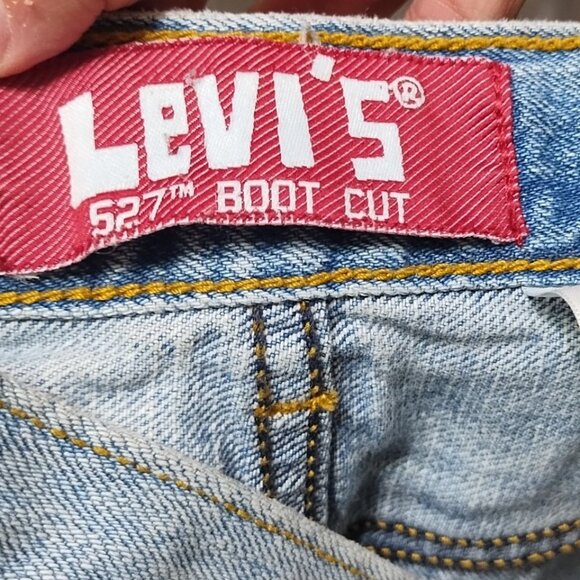 Levi's 527 Red Tab Light Wash Low Rise Boot Cut Jeans Sz 14 Reg 27 x 27 Teen - Picture 2 of 8